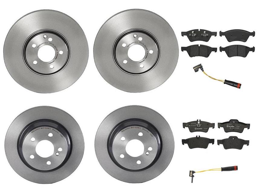 Brembo Brake Pads and Rotors Kit Front and Rear (330mm/300mm) (Low